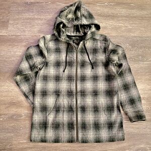 Pendleton | Boyfriend Zip Hoodie | Black & Beige | 100% Virgin Wool | Small